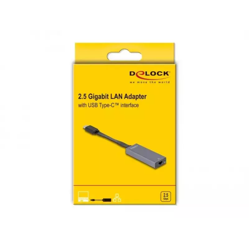 DeLOCK 66248 adapteris USB-C į RJ-45, pilkas, 0,09 m
