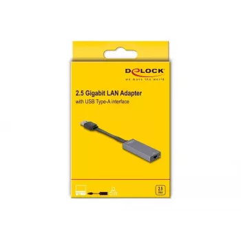 DeLOCK 66247 adapteris USB-A į RJ-45, pilka, 0,09 m