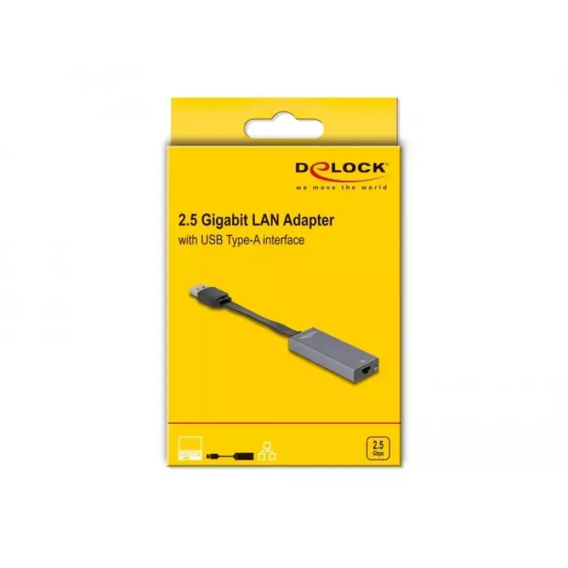 DeLOCK 66247 adapteris USB-A į RJ-45, pilka, 0,09 m