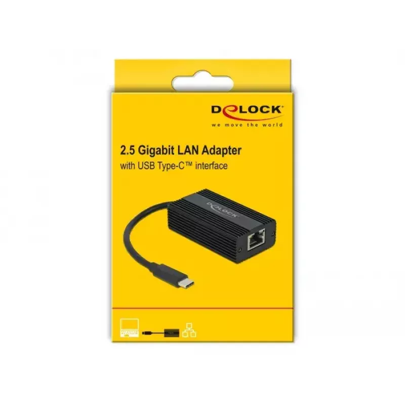 Delock 65990 USB Type-C į 2.5 Gigabit LAN adapteris, juodas