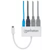Manhattan USB-C Dock/Hub, 4 prievadai (3x USB-A, 1x USB-C), 5 Gbps (USB 3.2 Gen1), 60W Power Delivery