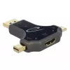 DeLOCK 64060 3-in-1 monitoriaus adapteris, USB-C / DisplayPort / mini DisplayPort įėjimas į HDMI išėjimą, 4K 60 Hz, juodas