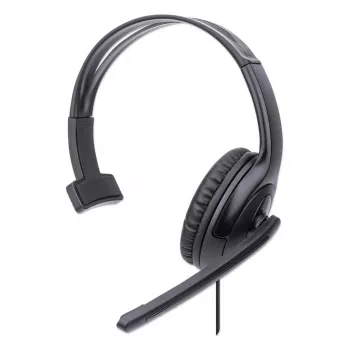 Manhattan Mono ausinės su mikrofonu (USB) – juodos, 1,5 m laidas