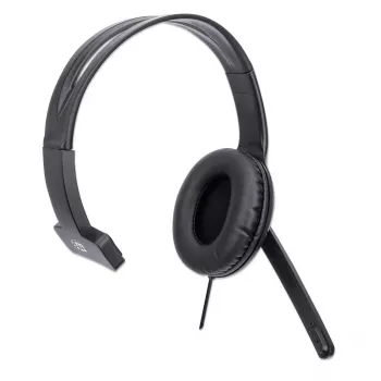Manhattan Mono ausinės su mikrofonu (USB) – juodos, 1,5 m laidas