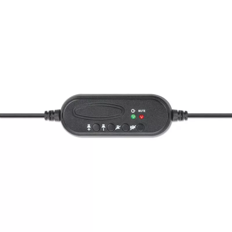 Manhattan Mono ausinės su mikrofonu (USB) – juodos, 1,5 m laidas