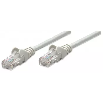 Intellinet tinklo jungiamasis kabelis, Cat6, 15 m, pilkas, CCA, U/UTP, PVC, RJ45, auksuoti kontaktai, be kabliuko, su apsauginiu gaubteliu, viso gyvenimo garantija