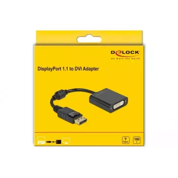 Adapteris DisplayPort 1.1 kištukas – DVI lizdas pasyvus juodas DeLOCK 61008