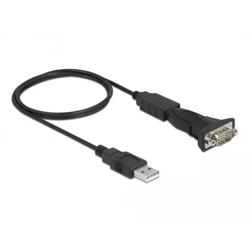 DeLOCK adapteris USB 2.0 Type-A į RS-232 D-Sub 9 kontaktų kištukas 0,8 m juodas