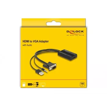 DeLOCK HDMI į VGA adapteris su garsu 25 cm HDMI A tipas VGA D-Sub