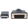 Manhattan DisplayPort 1.2a į DVI-D 24+1 laidas, 1080p@60Hz, 3m, Kištukas į kištuką, Pasyvus, Suderinamas su DVI-D, Juodas, Trejų metų garantija