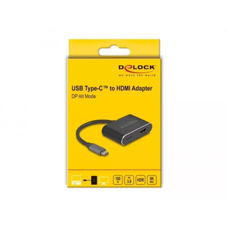 DeLOCK USB Type-C adapteris į HDMI 8K HDR Power Delivery 100W