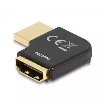 DeLOCK HDMI adapteris kištukas į lizdą 90° stačiu kampu 8K 60 Hz metalinis