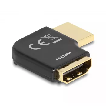 DeLOCK HDMI adapteris patinas į patelę 90° kairėn 8K 60 Hz metalinis
