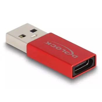 DeLOCK USB adapteris USB-A kištukas į USB-C lizdą raudonas 10 Gbps