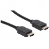 Manhattan HDMI 8K@60Hz laidas su Ethernet, 2 m, sertifikuotas, tinka visiems 8K, 4K ir 1080p/HD naudojimams – atnaujinkite dabar arba turėkite, kai prireiks, Vyriškas į vyrišką, Juodas, 4K@120Hz, Viso gyvenimo garantija, ypač didelės spartos