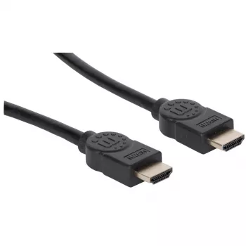 Manhattan HDMI 8K@60Hz laidas su Ethernet, 2 m, sertifikuotas, tinka visiems 8K, 4K ir 1080p/HD naudojimams – atnaujinkite dabar arba turėkite, kai prireiks, Vyriškas į vyrišką, Juodas, 4K@120Hz, Viso gyvenimo garantija, ypač didelės spartos