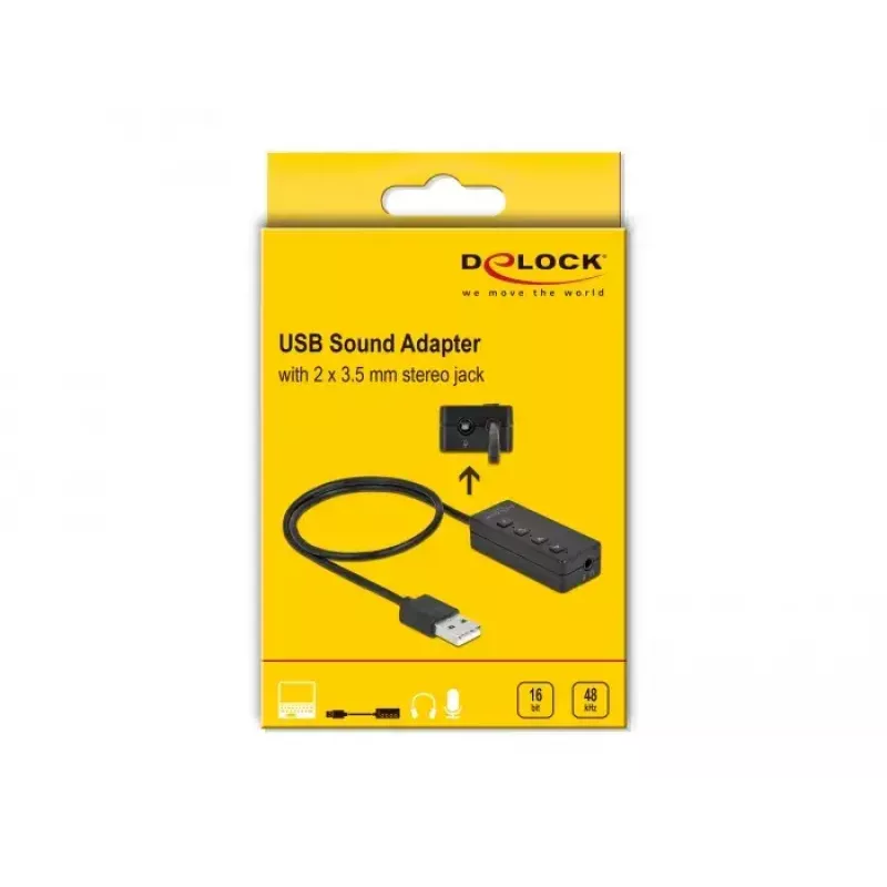 USB adapter ausinėms ir mikrofonui DeLOCK 66731