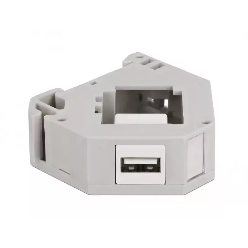 Keystone modulis DELOCK 87163 — USB A į USB A, pilka/balta, 60,1×59,4×21,6 mm