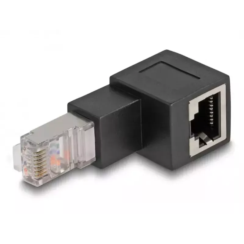 DeLOCK RJ45 kištukas į RJ45 lizdą adapteris Cat.6A 90° žemyn
