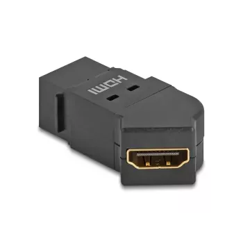 DeLOCK HDMI plokštės montavimo adapteris, HDMI motina į HDMI motiną, 45° kampu, 8K 60 Hz, juodas