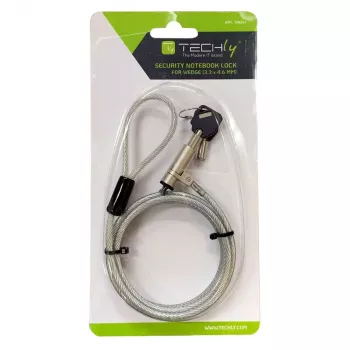 Techly Wedge-Lock apsaugos spyna su kabeliu nešiojamam kompiuteriui 1,8 m