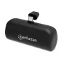 Manhattan Power Bank su integruotu USB-C kištuku, 5000 mAh, iki 20 W išvestis, atlenkiama kojelė naudojimui kaip telefono laikiklis, juoda, vienerių metų garantija