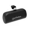 Manhattan Power Bank su integruotu USB-C kištuku, 5000 mAh, iki 20 W išvestis, atlenkiama kojelė naudojimui kaip telefono laikiklis, juoda, vienerių metų garantija