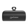 Manhattan Power Bank su integruotu USB-C kištuku, 5000 mAh, iki 20 W išvestis, atlenkiama kojelė naudojimui kaip telefono laikiklis, juoda, vienerių metų garantija