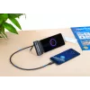Manhattan Power Bank su integruotu USB-C kištuku, 5000 mAh, iki 20 W išvestis, atlenkiama kojelė naudojimui kaip telefono laikiklis, juoda, vienerių metų garantija