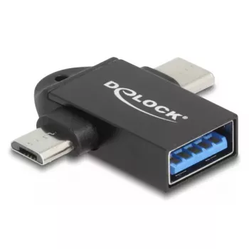 DeLOCK 60739 lyties keitiklis USB-A į USB-C / Micro-B, juodas