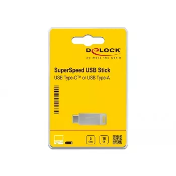 USB atmintukas DeLOCK 32GB USB-C / USB-A metalinis korpusas
