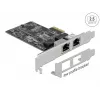 DeLOCK PCI Express x2 kortelė 2 x RJ45 2.5 Gigabit LAN RTL8125