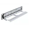 Patch panel DeLOCK 66874 1U juodas metalinis 12 prievadų