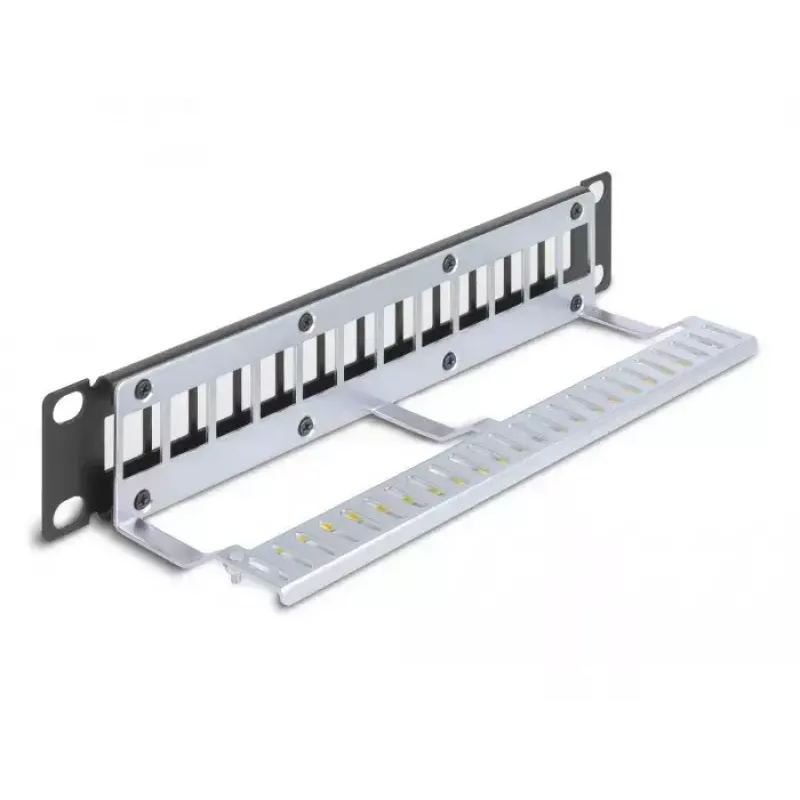 Patch panel DeLOCK 66874 1U juodas metalinis 12 prievadų