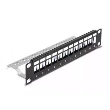 Patch panel DeLOCK 66874 1U juodas metalinis 12 prievadų