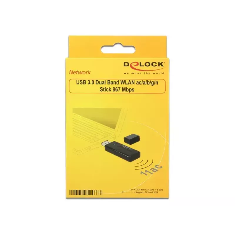Belaidis tinklo adapteris DeLOCK 12463 WLAN 867 Mbit/s