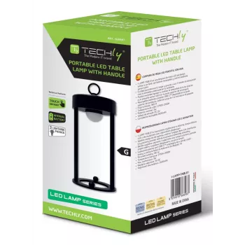 Techly I-LAMP-TABLE1 LED stalinė lempa su akumuliatoriumi, 3 W, juoda