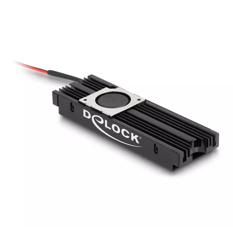DeLOCK aušintuvas su ventiliatoriumi M.2 SSD 2280 juodas aliuminis