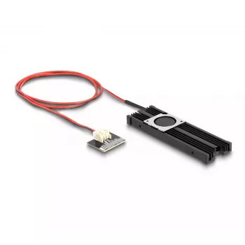 DeLOCK aušintuvas su ventiliatoriumi M.2 SSD 2280 juodas aliuminis