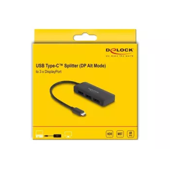 DeLOCK USB Type-C skirstytuvas DP Alt Mode į 3x DisplayPort MST 4K 60 Hz