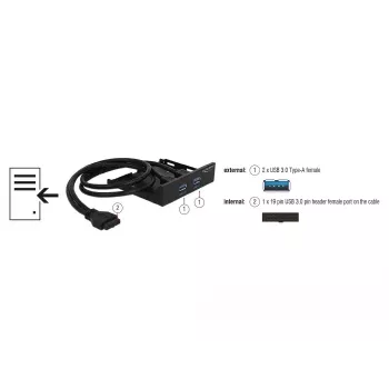 Priekinis skydelis DeLOCK 63994 Juodas