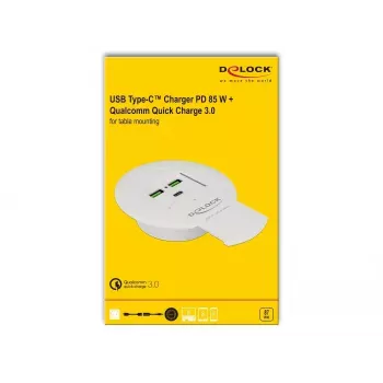 Delock 64065 USB PD 85 W įkroviklis su QC 3.0, baltas