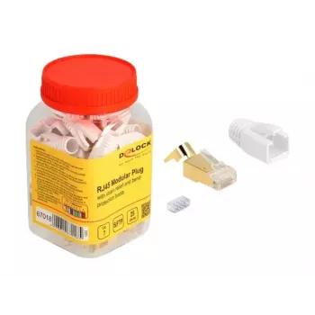 DeLOCK RJ45 Kištukas 25 vnt. Rinkinys Cat.7 Auksas Baltas