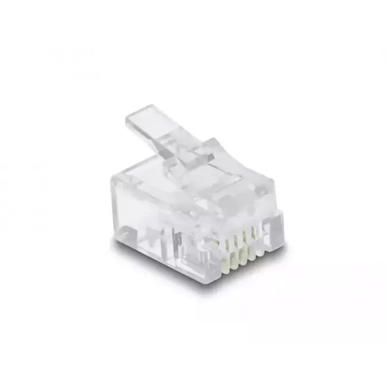 DeLOCK RJ11 kištukas, skaidrus polikarbonatas, 100 vnt.