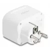 DeLOCK 11498 maitinimo adapteris su hibridiniu E/F kištuku, Type F lizdu ir USB įkrovimo prievadais, balta spalva