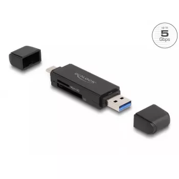 Kortelių skaitytuvas DeLOCK 91004 USB 3.2 Gen 1 Type-A Type-C juodas