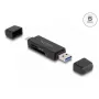 Kortelių skaitytuvas DeLOCK 91004 USB 3.2 Gen 1 Type-A Type-C juodas