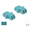 Skaidulinio optinio adapterio DELOCK LC moteriška–moteriška OM3 duplex pakuotė (2 vnt.)