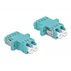 Skaidulinio optinio adapterio DELOCK LC moteriška–moteriška OM3 duplex pakuotė (2 vnt.)