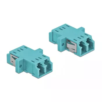 Skaidulinio optinio adapterio DELOCK LC moteriška–moteriška OM3 duplex pakuotė (2 vnt.)
